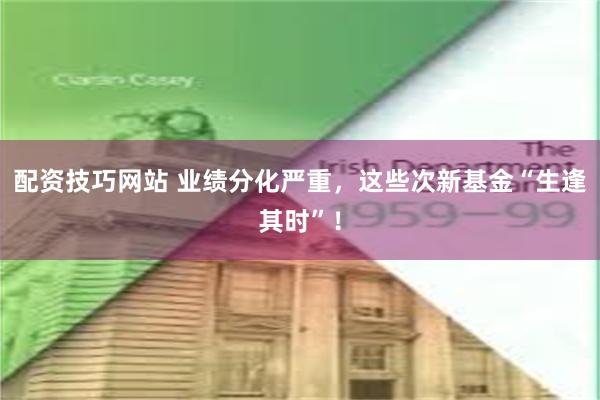 配资技巧网站 业绩分化严重，这些次新基金“生逢其时”！