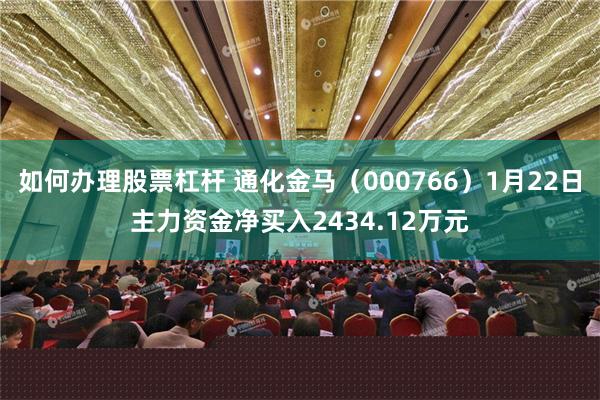 如何办理股票杠杆 通化金马（000766）1月22日主力资金净买入2434.12万元